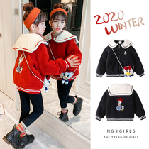 Girls coat fashionable autumn and winter 2022 new children with cotton thicker lamb coat coat short sweater
