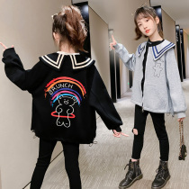 Girls coat spring and fall childhood fashion 2022 new children autumn girls casual tops autumn and winter tide