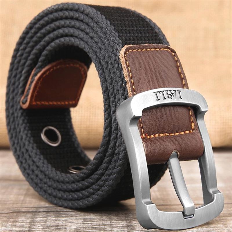 Children's belt Boy student pin buckle pants belt Fashion children canvas knitted belt Baby middle and large children's tide belt