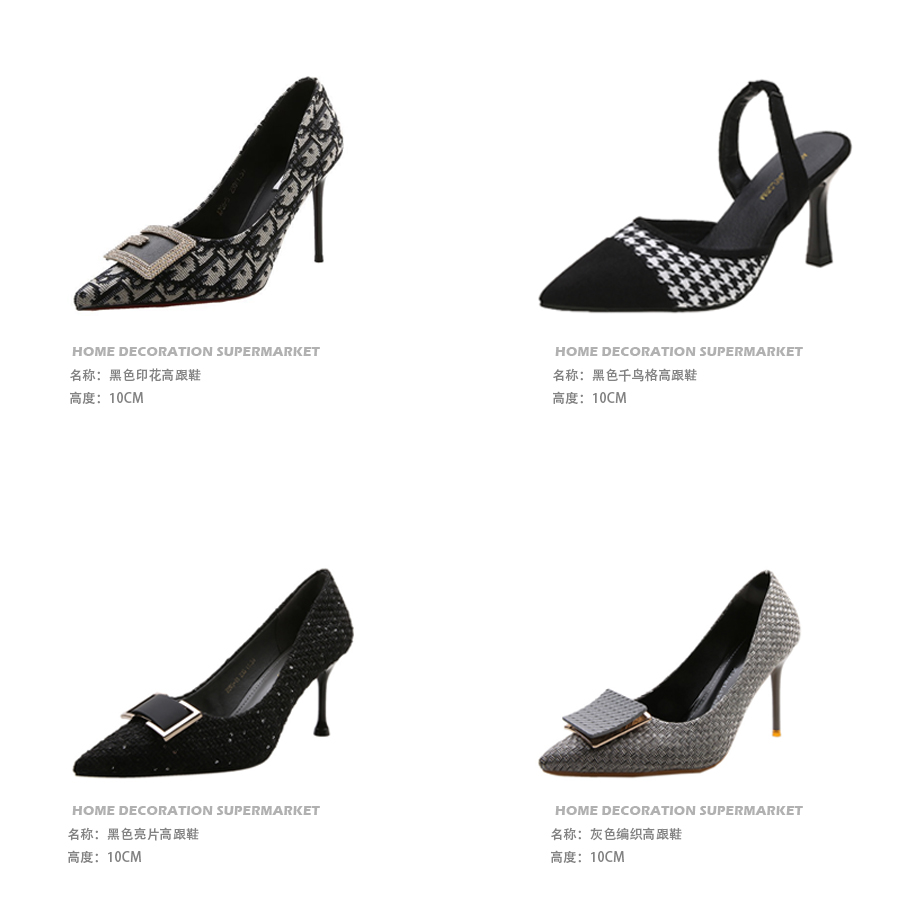 Model room cloakroom high-heeled shoes wardrobe shoe cabinet decoration ladies shoes high-heeled women's shoes soft decoration ornaments