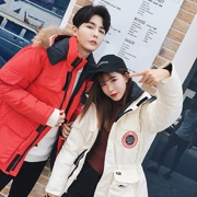 Mùa đông 2018 lông dày cổ áo đôi cotton áo khoác nam Hàn Quốc Slim sinh viên thời trang hoang dã áo khoác trùm đầu áo khoác