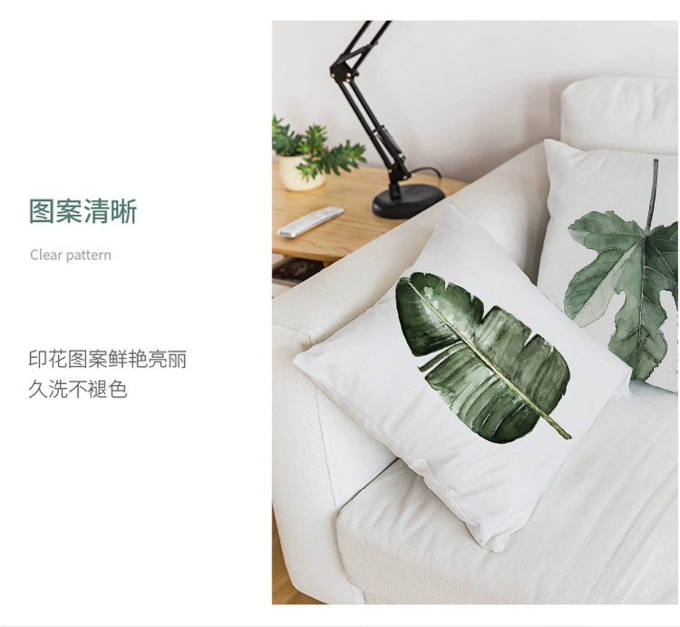 Gai đồng bằng màu xanh lá cây hoa cây Pháp cashmere hai mặt gối sofa đệm ngủ trưa văn phòng gối