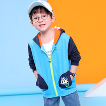 New childrens clothing boys spring and autumn sports hooded jacket bear childrens zipper jacket jacket jacket dinosaur Korean version