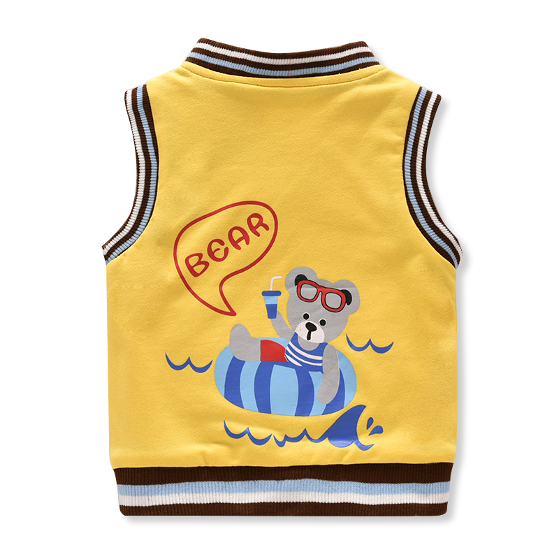 Quần áo trẻ em Hàn Quốc vest bé trai giản dị đôi cotton cotton bé hoang dã mùa xuân và mùa thu vest mới quần áo trẻ em hàn quốc