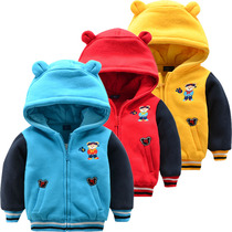 Cotton clip childrens clothing thick cotton jacket autumn and winter clothing new bear boys cotton jacket baby childrens cotton coat tide