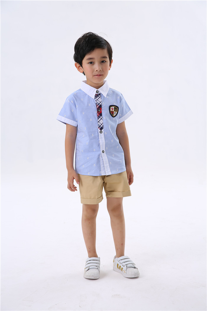 Trường mẫu giáo mới Chang Weilong Dịch vụ làm vườn mùa hè ngắn tay Trường tiểu học Dịch vụ hợp xướng Lớp trẻ em Bộ đồng phục trường học tiếng Anh - Đồng phục trường học / tùy chỉnh thực hiện đồ cho bé gái