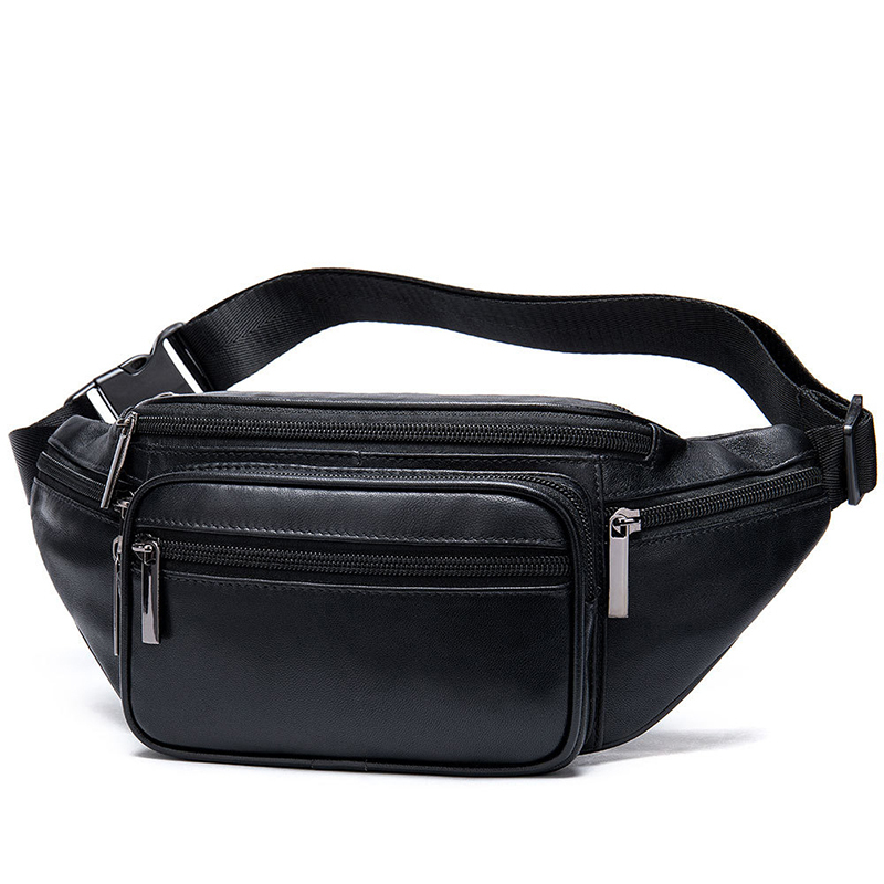 Flower-Patterned Leather Goods for Men and Women, Couple's Sheepskin Waist Bag, First-Layer Cowhide Phone Chest Bag, Genuine Leather Casual Crossbody Backpack