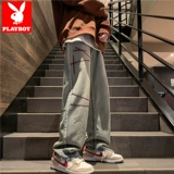 Playboy, осенние летние джинсы, штаны, свободный прямой крой, в американском стиле