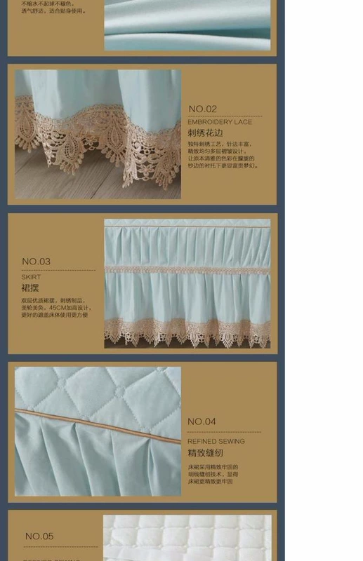 Phong cách châu Âu ren cắt Summer Simmons nệm bảo vệ giường bông giường váy váy bedspread duy nhất mảnh 1.5m1.8 mét 2m - Váy Petti ga giường viền ren