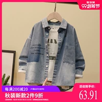 Áo sơ mi denim bé trai 2019 mùa xuân và mùa thu quần áo trẻ em mới dành cho trẻ em Áo sơ mi denim tay dài cho bé sơ mi - Áo sơ mi váy trẻ em hàn quốc