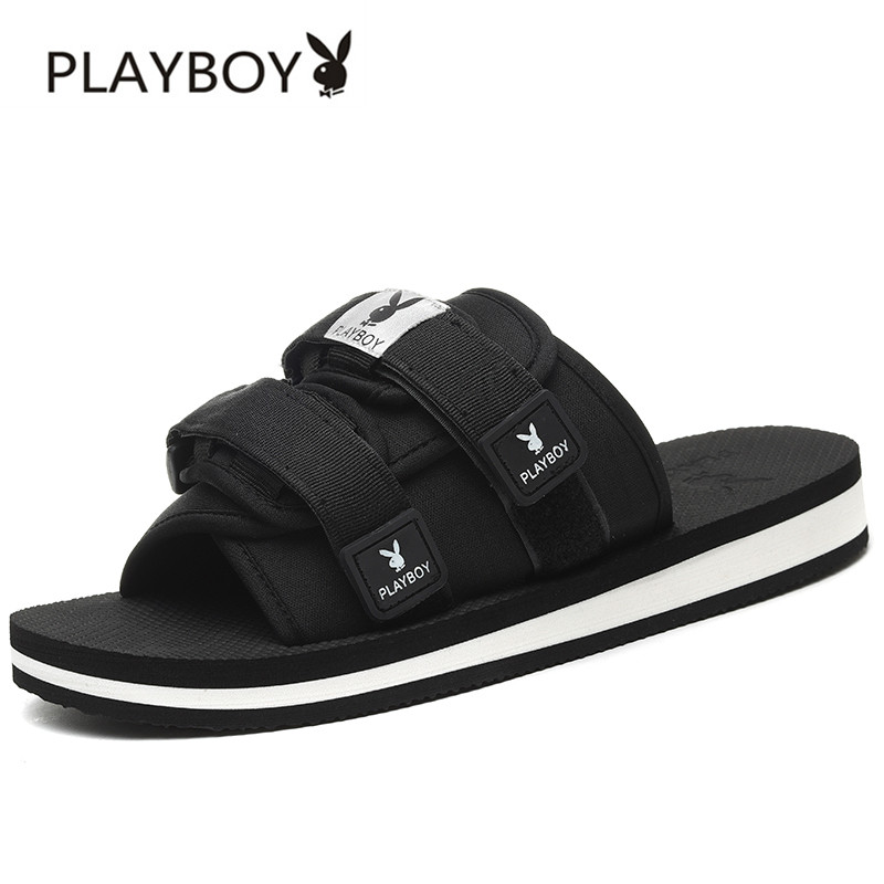 Floral Playboy slippers Men's damp summer outdoor anti-slip tide lined with cool drag men outwear soft-bottom beach shoe men