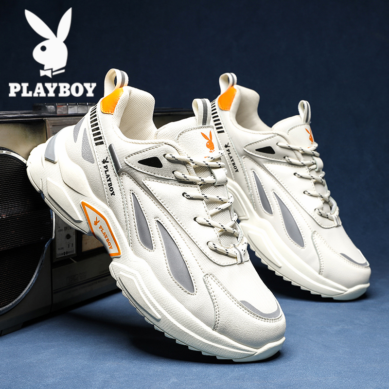 Playboy men's shoes 2022 new autumn men's breathable mesh shoes trend all-match sports dad tide shoes increase