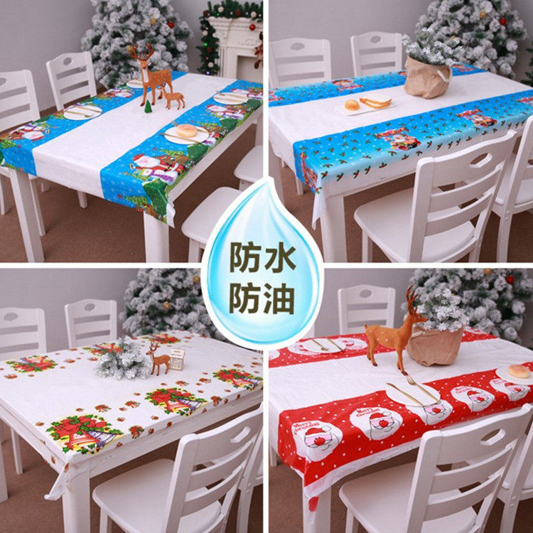 Christmas Decoration Table Cloth Disposable Hotel Table Decoration 1 8 m Plastic rectangular table cloth waterproof and oil proof