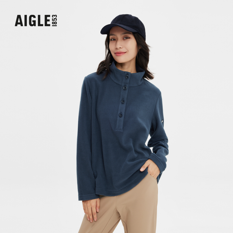 AIGLE 2022 autumn and winter new products AAW22WFLE008 women's light and warm half-pull collar fleece