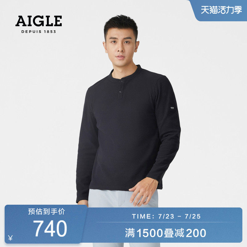 AIGLE AIGLE KEYROF men's round neck button half open casual comfortable simple fleece coat