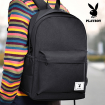 Playboy backpack Mens large-capacity computer travel backpack Female college student high school junior high school student school bag