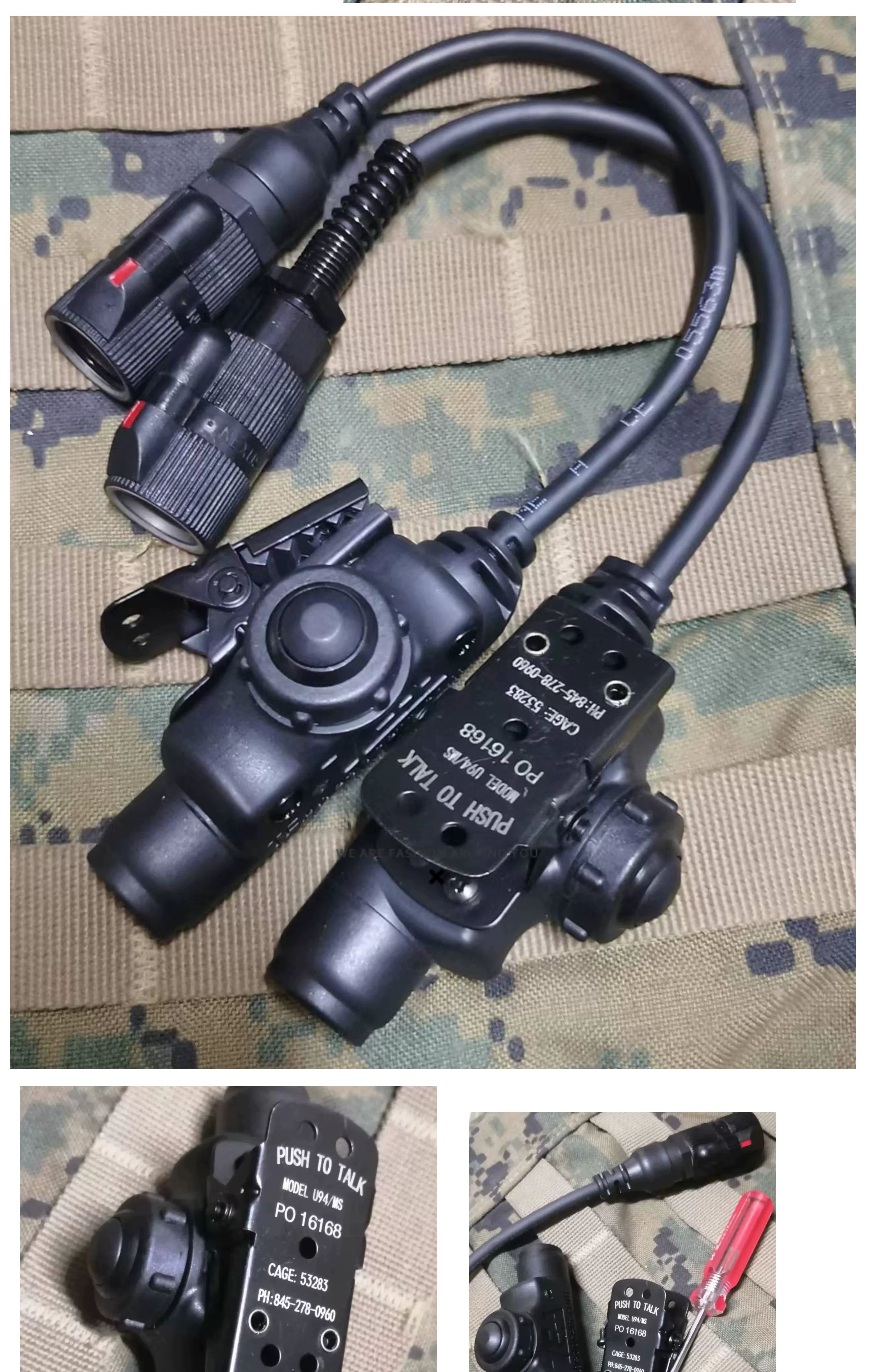 Mando PTT táctico impermeable y silencioso