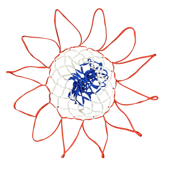 Basketball basket, net, shooting frame, net pocket, thickened with 13 buttons, standard detachable, four head blue net, dedicated for outdoor durability in competitions