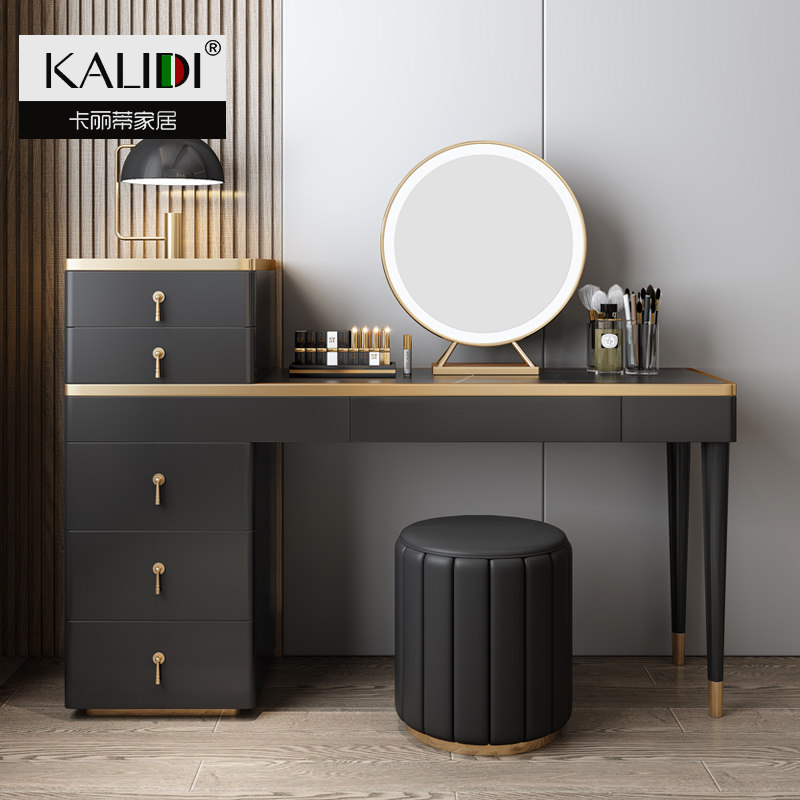 Light Extravagant Rock Board Cosmetic Bench Containing Cabinet Integrated Bedroom Modern Minima Small Household Type Advanced Senses Extremely Simplified Makeup Desk Table