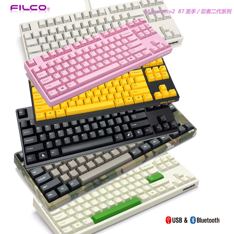 Filco 87 Shengshou Ninja Mechanical Keyboard Wired Cherry Switches Pink Milk Green Dual-Mode Bluetooth Gaming