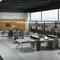Shanghai office table and chair combination simple modern 4-person computer desk staff Station card holder office furniture