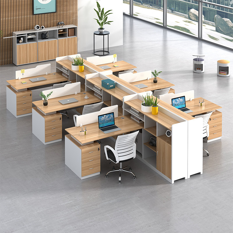 Desk Staff Desk Desk Chair Combination Card Seat Simple Modern Staff Desk Finance Six-seat Partition Desk Office