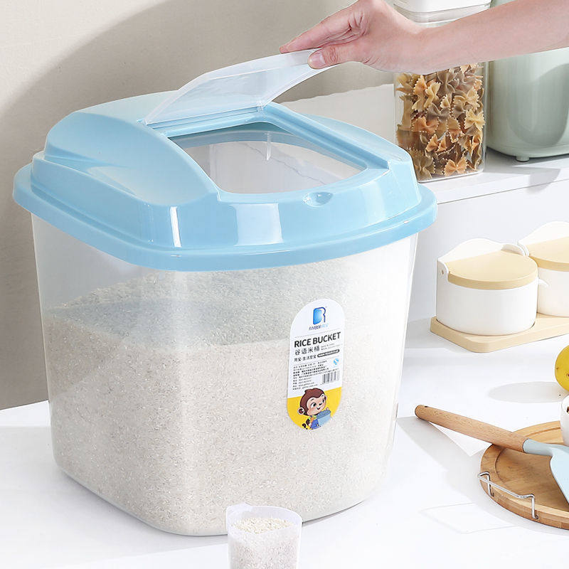Household rice bucket 50 catties thickened 30 catties moisture-proof insect-proof sealed storage box 10 catties rice storage box rice cylinder flour