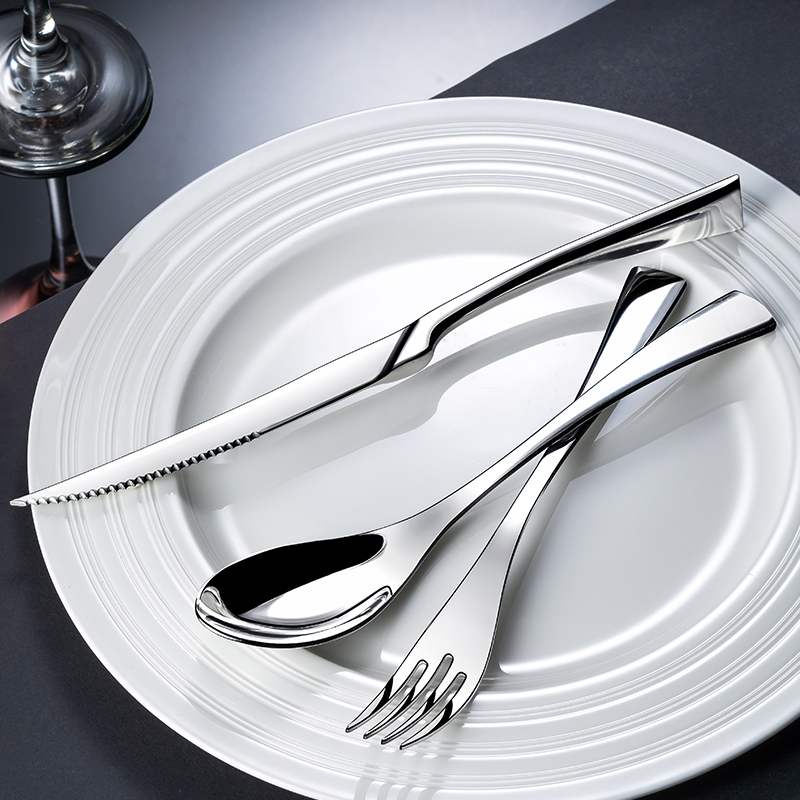 Stainless steel steak knife and fork two-piece set Western tableware knife and fork spoon three-piece household plate Nordic high-end set