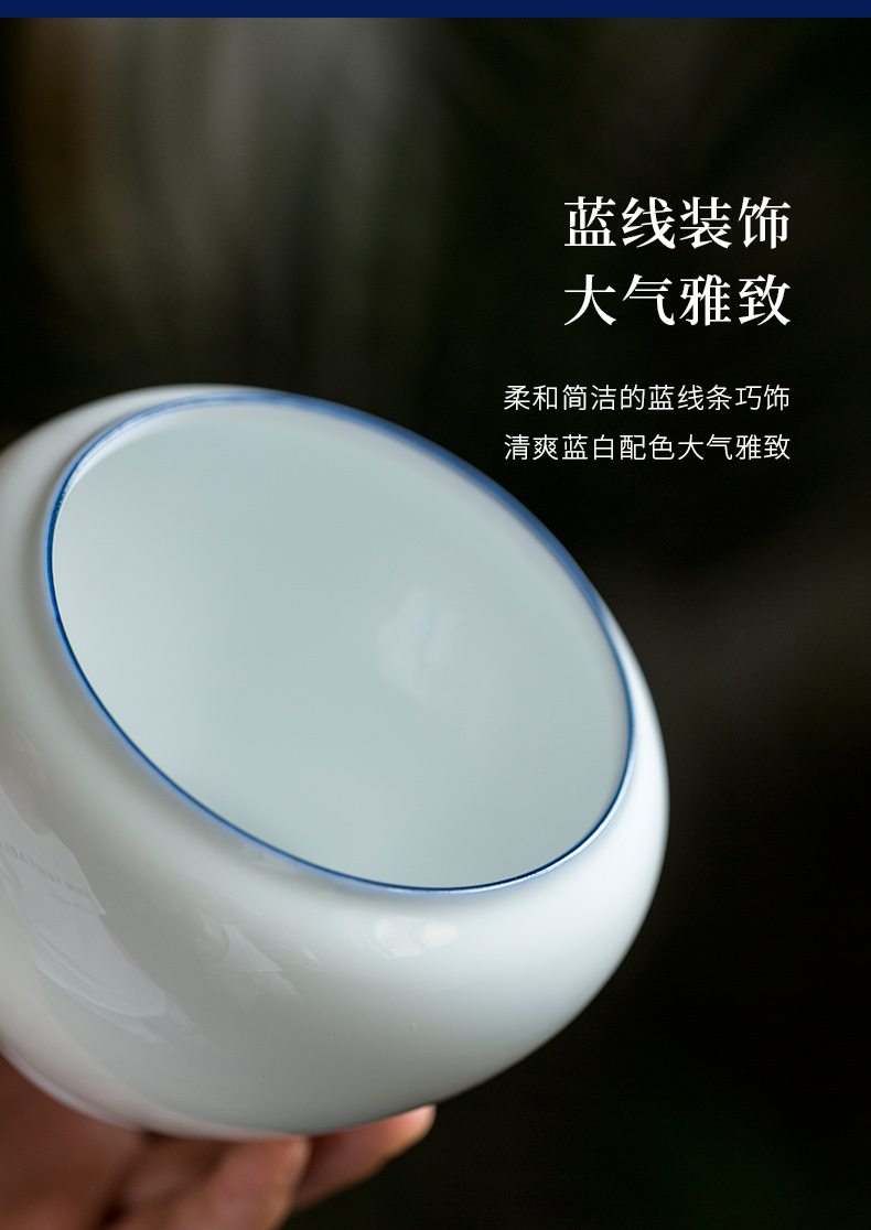 Ultimately responds to sweet white glazed building ceramic water trumpet tea wash water, after the Japanese zen white porcelain tea accessories in hot water bucket