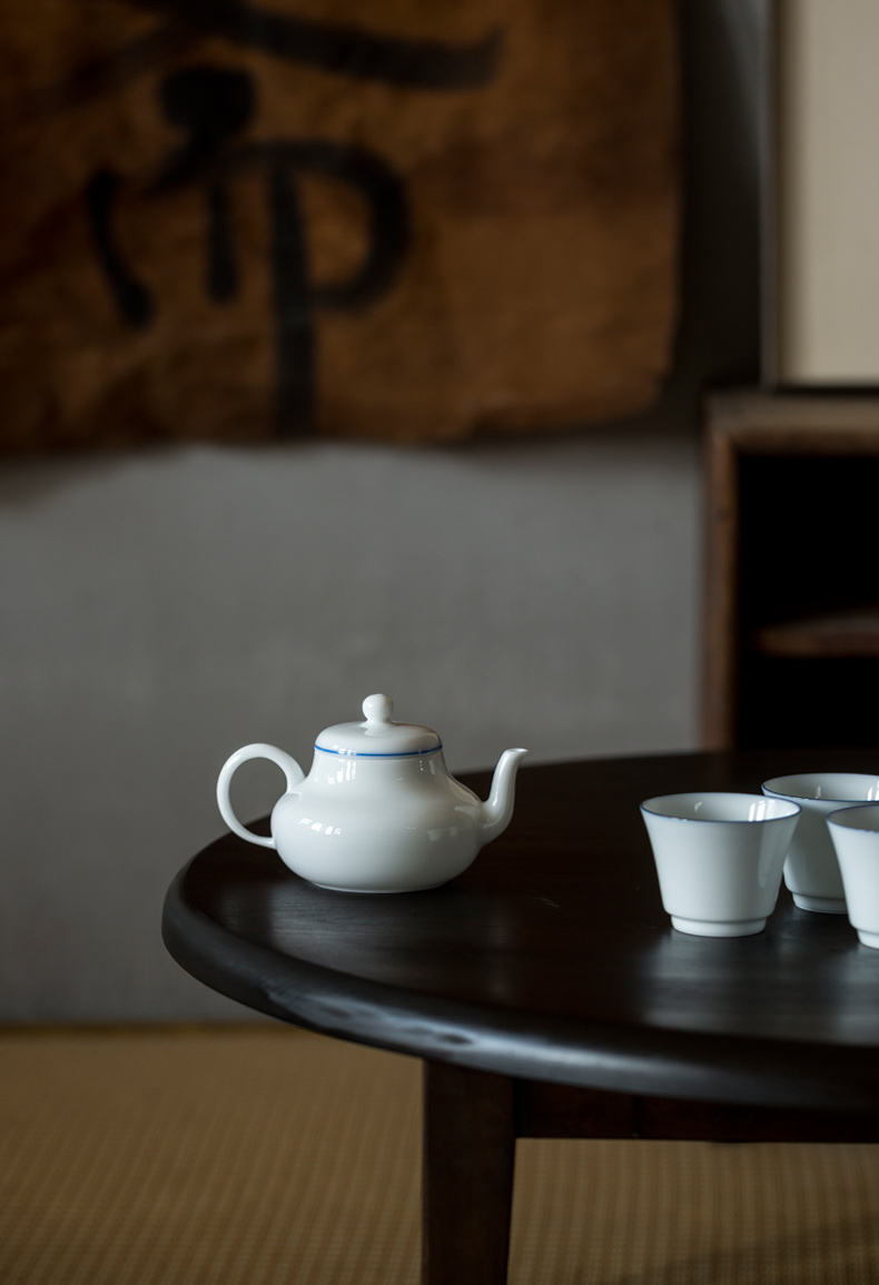 Ultimately responds white porcelain teapot teapot to household single pot small filter ceramic kung fu tea teapot large manually