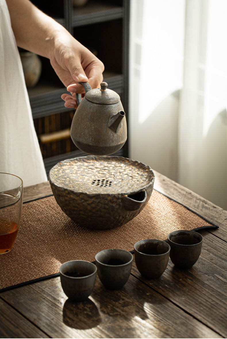 Ultimately responds to gold iron glaze ceramic pot of 12 water type restoring ancient ways doing mercifully machine have kung fu tea tea pot pad teapot