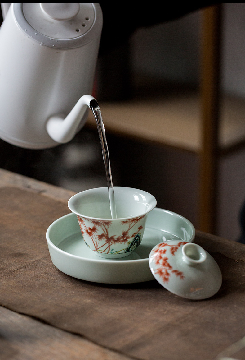 Ultimately responds to jingdezhen blue and white pot bearing restoring ancient ways is contracted teacup pad dry machine ceramic zero way tea pot pad tea pot bearing