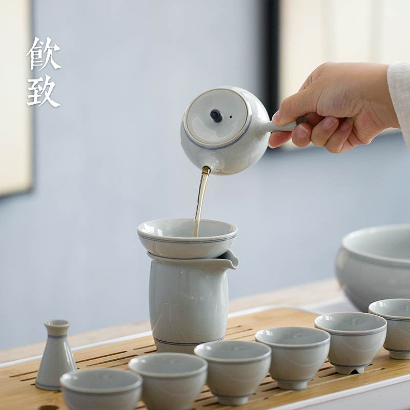 Ultimately responds to xuan lines of jingdezhen tea service of a complete set of suit household ceramics kunfu tea tureen tea art office set of tea cups