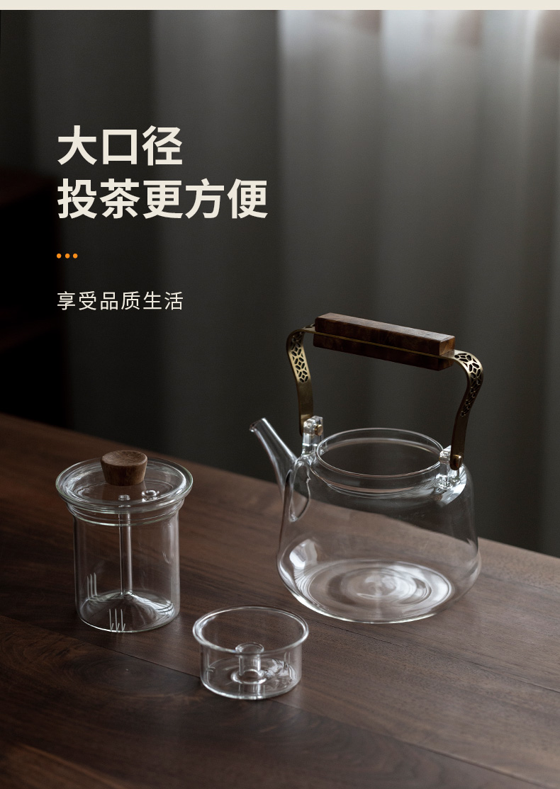 Ultimately responds to Pyrex cooking pot teapot transparent girder pot of large capacity electric TaoLu kettle boil tea ware