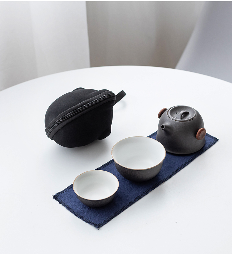 Ultimately responds to crack a cup of black contracted teapot small suit portable is suing travel tea bag with a pot of two cups