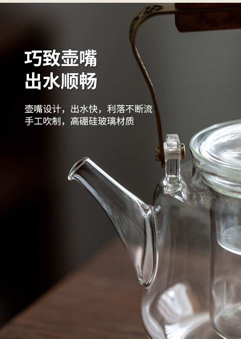 Ultimately responds to Pyrex cooking pot teapot transparent girder pot of large capacity electric TaoLu kettle boil tea ware