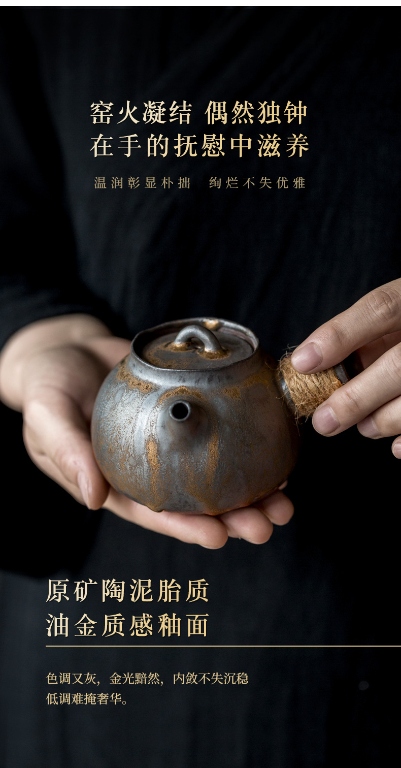 Ultimately responds to hand the teapot Japanese coarse clay POTS to restore ancient ways the pot of gold side small kung fu tea set against the single pot of hot tea