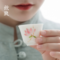 Drinking white porcelain kung fu small tea cup hand-painted tea cup Kung Fu Tea Tea Master Cup ceramic single cup single tea set