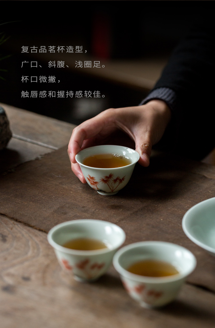 Ultimately responds to fight the color red bamboo sample tea cup home owner individual special glass ceramic tea cups, tea cups restoring ancient ways