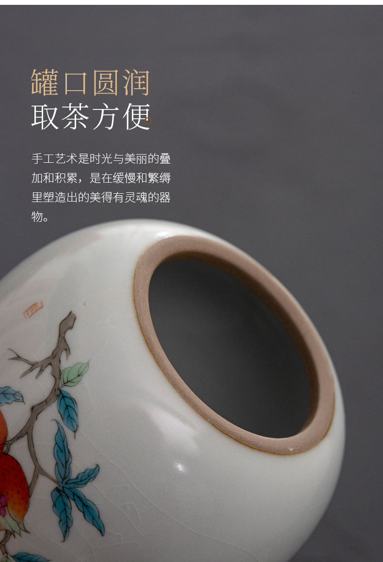 Ultimately responds to RuTao seal caddy fixings ceramic tea box of restoring ancient ways is a small portable storage POTS pu - erh tea storehouse receives your up