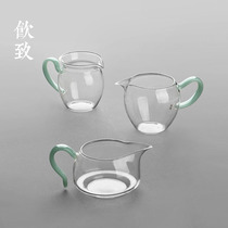 Japanese-style heat-resistant glass fair cup Tea filter One thickened power tea splitter Tea drain Large capacity male cup transparent