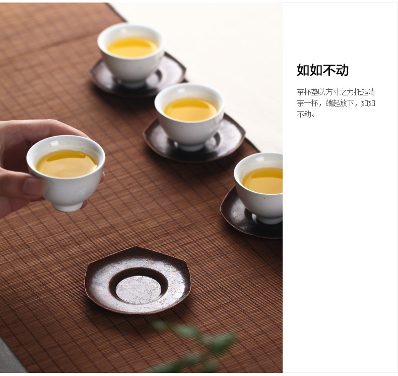 Ultimately responds pure copper cup mat copper cup insulation pot pad tea kungfu tea zen Japanese tea cups