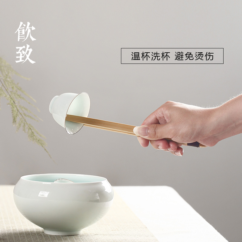 Ultimately responds to checking out bamboo qualitative clincher bamboo cups of tea set tea tweezers single tea set zero with six gentleman 's real wood