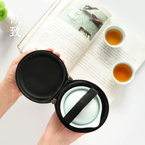 Drink to shadow celadon travel tea set set one pot two cups portable tea ceramic kung fu tea outdoor fast guest Cup