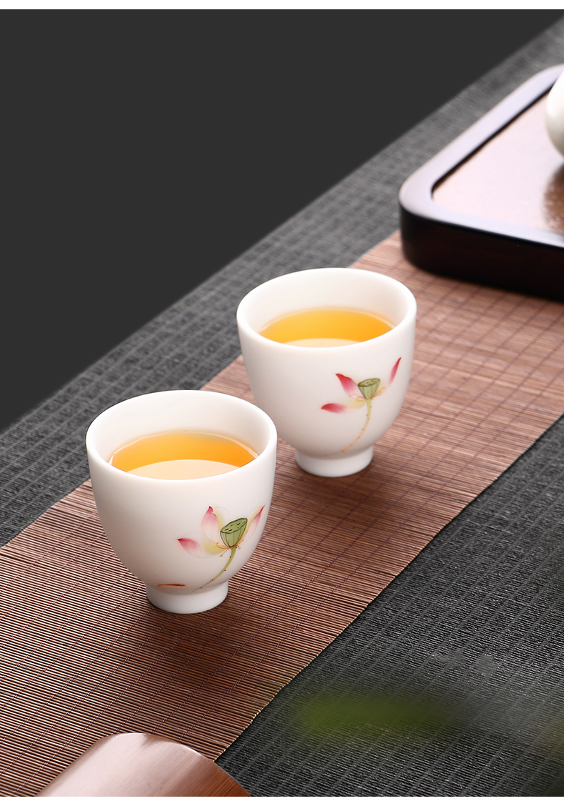 Ultimately responds to dehua white porcelain character kung fu tea cups large master cup sample tea cup tea taking ceramics cup a cup of tea