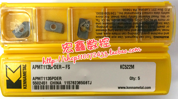 Kenner numerical control milling cutter APMT1135PDER-FS APMT1135PDER-FS KC522M KC725M KCPK3 SPMIC9 SPMIC9