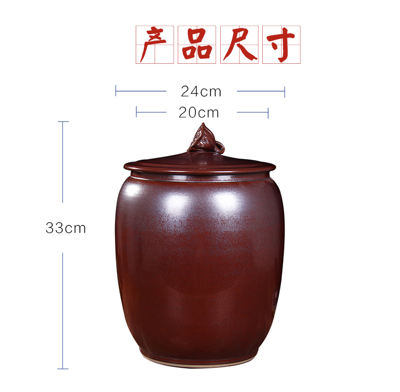 Jingdezhen household moistureproof insect - resistant seal type ceramic barrel ricer box storage tank with cover rice storage box