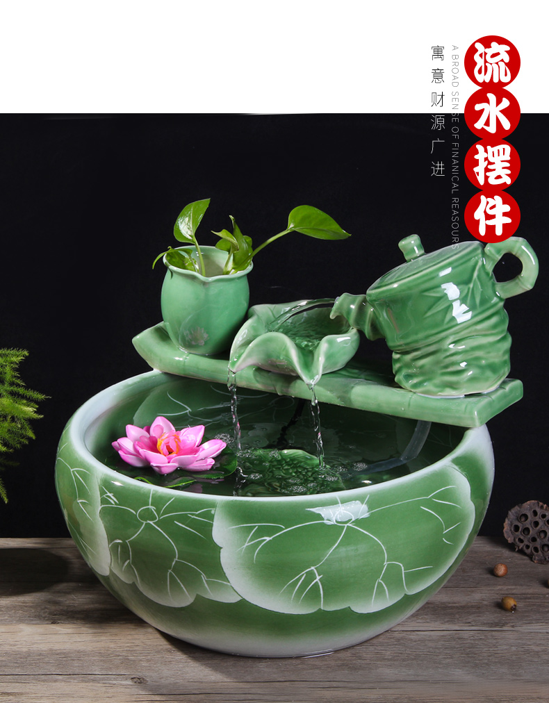 Package mail jingdezhen ceramic aquarium goldfish bowl lotus cylinder tortoise ceramic creative fish goldfish bowl aquarium