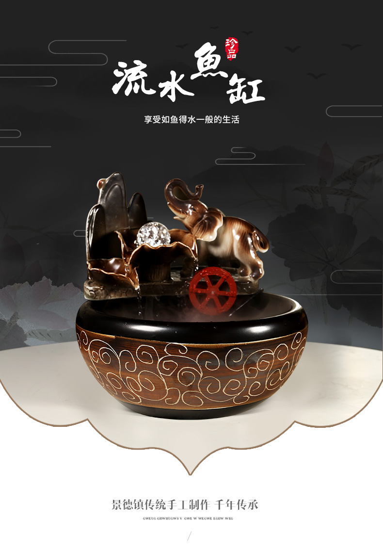 Restoring ancient ways furnishing articles fish creative water exchanger with the ceramics decoration aquariums small sitting room feng shui plutus humidifier