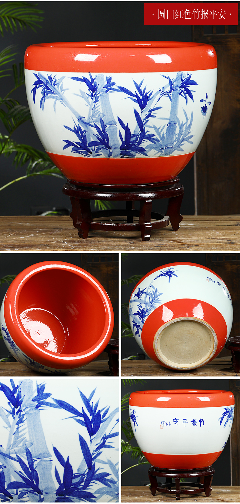 Jingdezhen ceramic goldfish turtle brocade carp basin lotus lotus pond lily large - sized tank yard sitting room